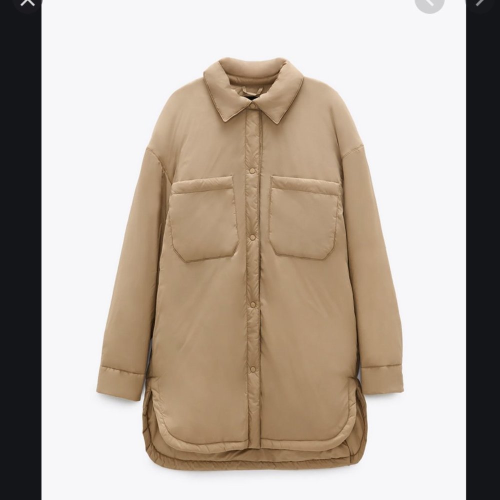 water repellent overshirt Zara light puffer